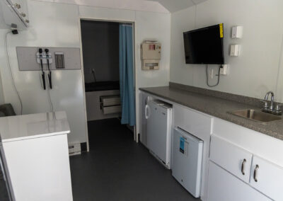 Interior of healthcare specialty vehicle.