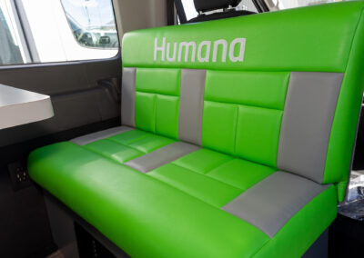 Interior of Humana mobile office unit.