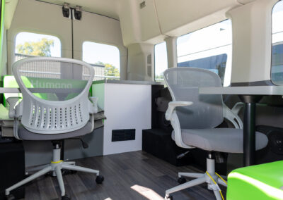 Interior of Humana mobile office unit.