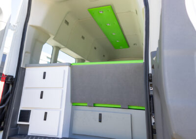 Interior of Humana mobile office unit.