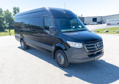 Black Mercedes-Benz specialty vehicle.