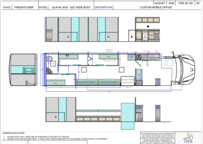 Mobile office floor plan blueprint