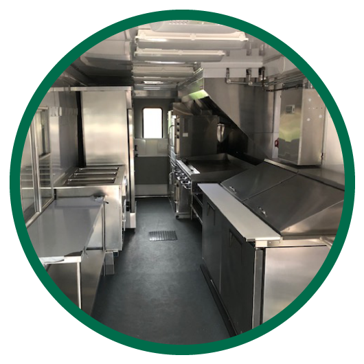 Round interior of food truck