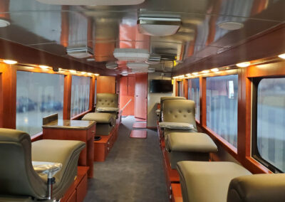 Interior of blood mobile specialty vehicle.