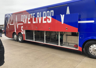 Exterior of blood mobile specialty vehicle.