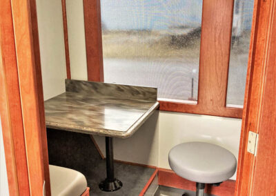 Interior of blood mobile specialty vehicle.