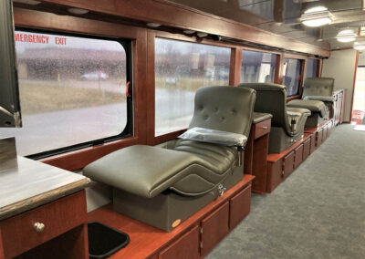 Interior of blood mobile specialty vehicle.