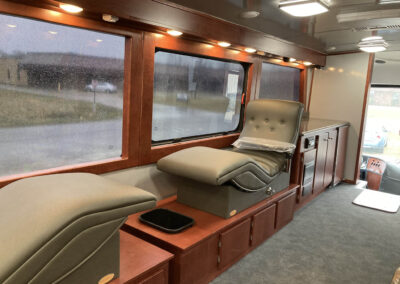 Interior of blood mobile specialty vehicle.