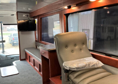 Interior of blood mobile specialty vehicle.