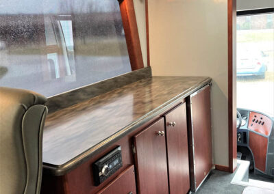 Interior of blood mobile specialty vehicle.