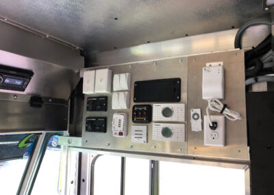 Interior of electrical controls of food truck