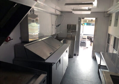 Interior of food truck kitchen