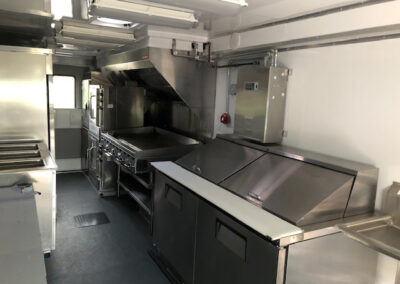 Interior of food truck kitchen