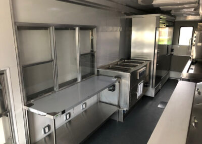 Interior of food truck kitchen