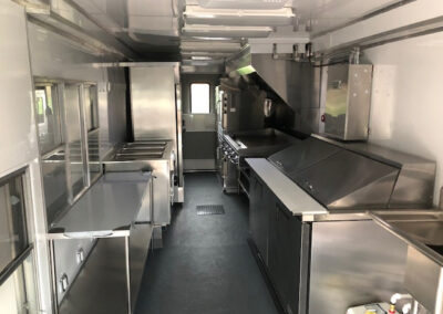 Interior of food truck kitchen