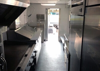 Interior of food truck kitchen