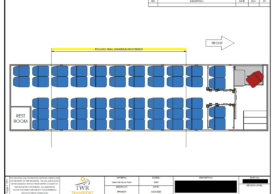 Prisoner bus floor plan blueprint.