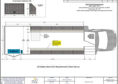 Specialty bus workstation unit blueprint.