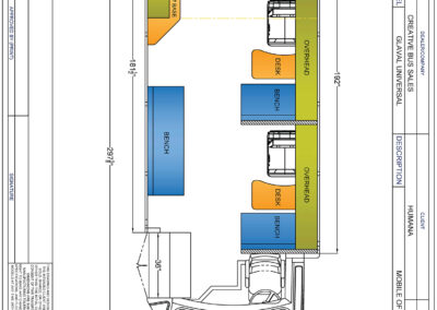 Insurance marketing specialty vehicle blueprint of floorplan.