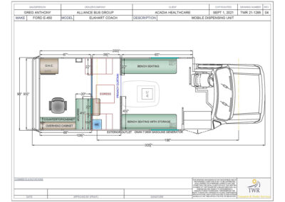 Outreach Meal Dispensing Unit blueprint showing floorplan.