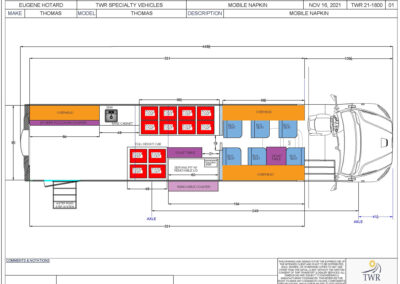 Outreach Mobile Meal Dispensing blueprint plan showing floorplan.