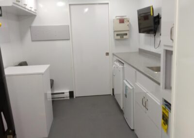 White interior of healthcare vehicle