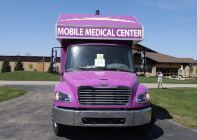 Front view of outside of CompleteCare mobile medical care center