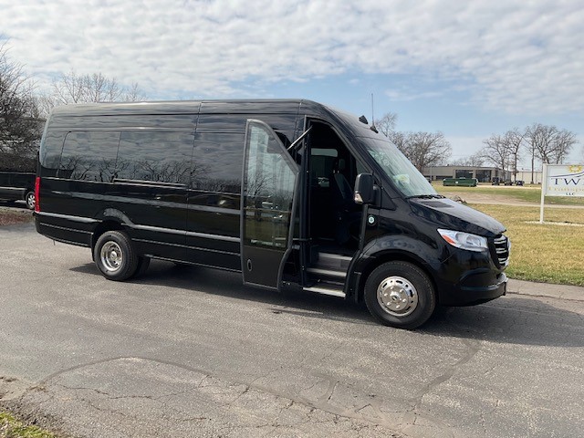 Black Mercedes-Benz specialty vehicle.