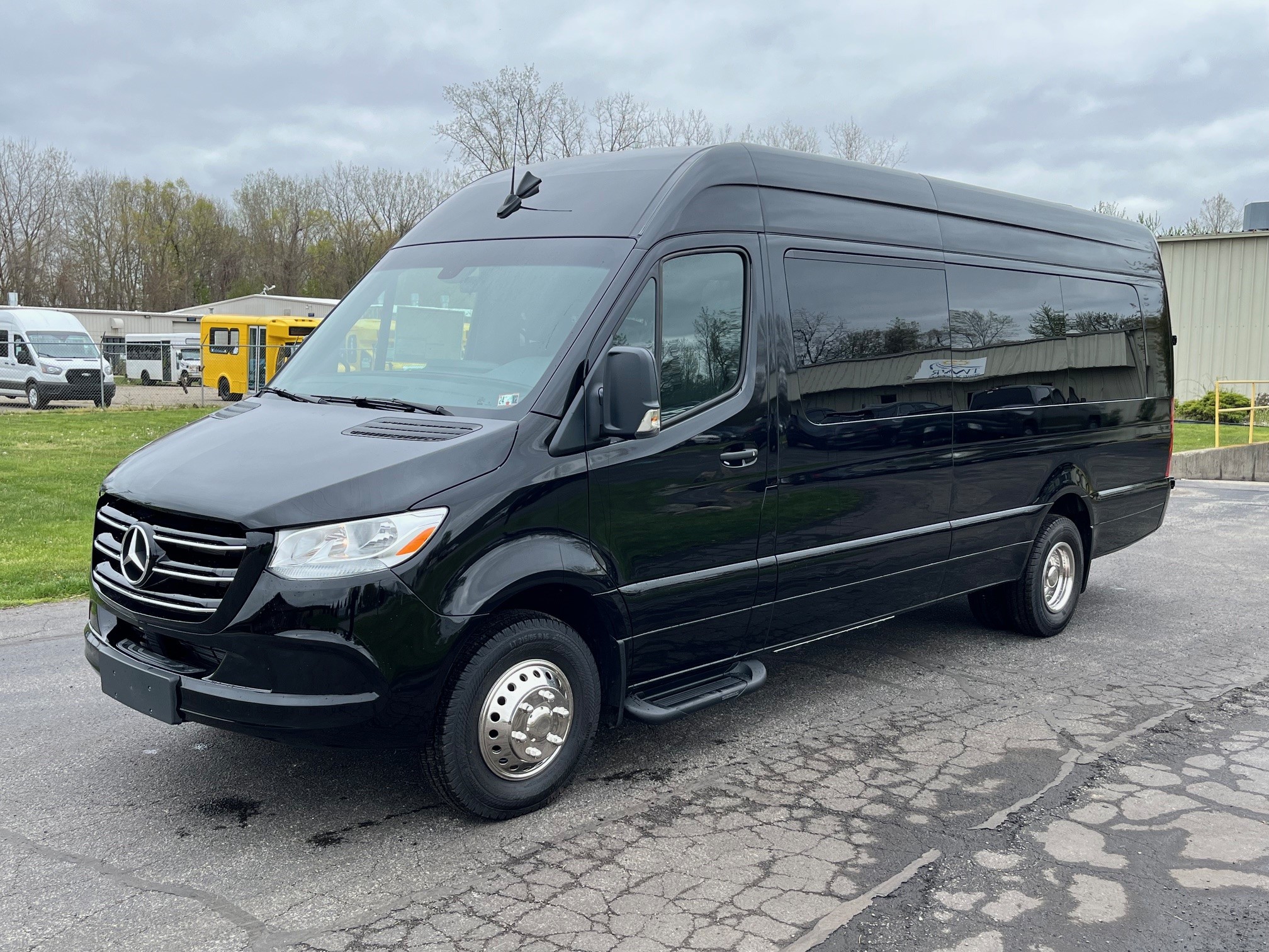 Black Mercedes-Benz specialty vehicle.