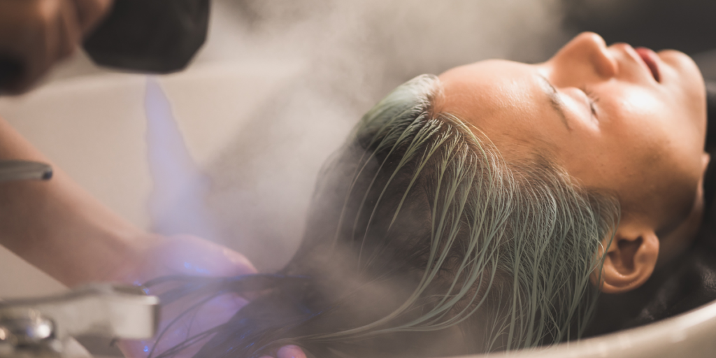 woman receiving salon treatment