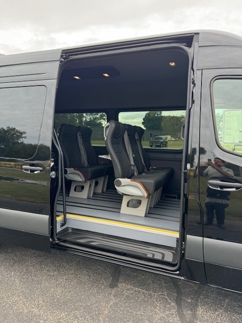 Interior of blood mobile specialty vehicle.